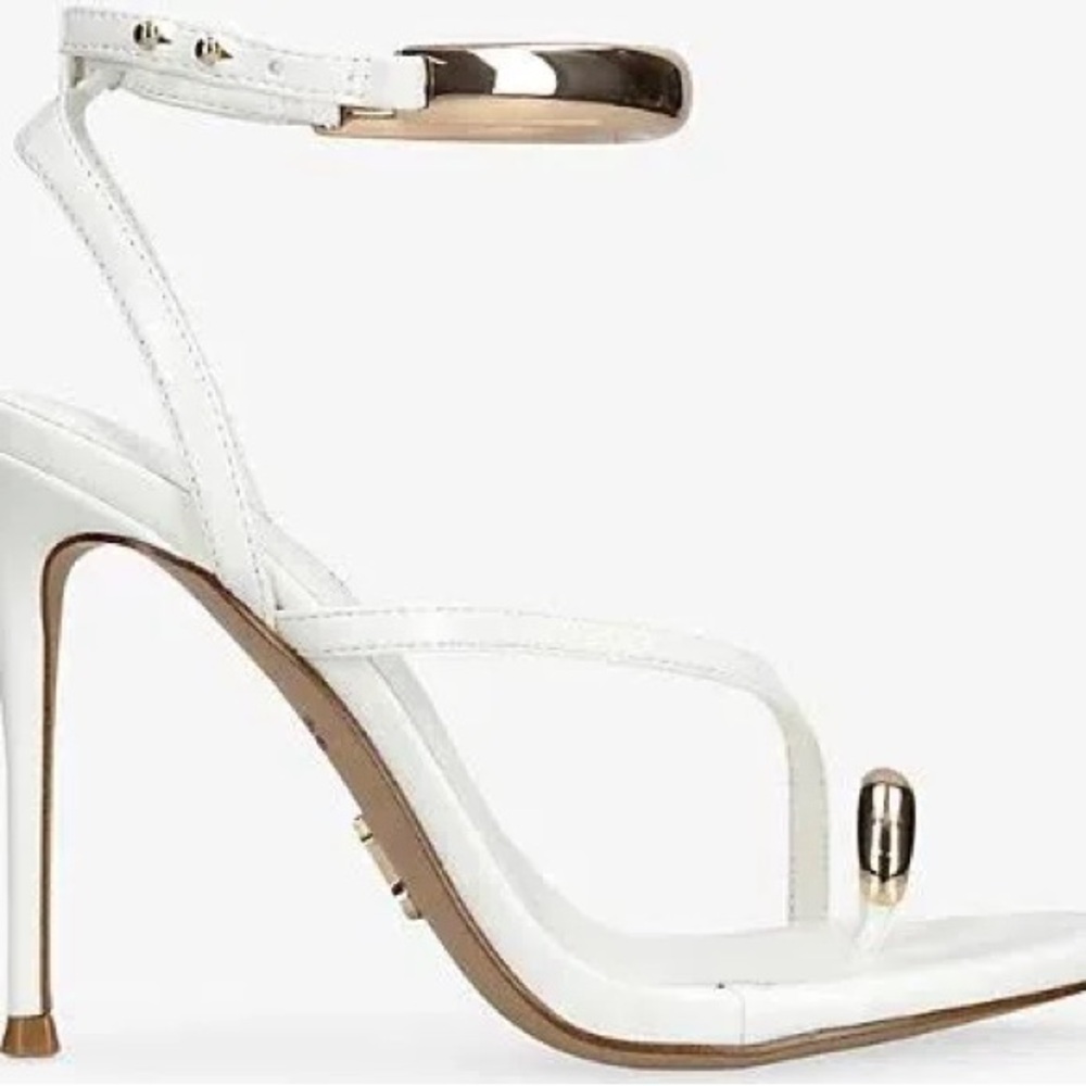 Steve Madden White and Gold Heels